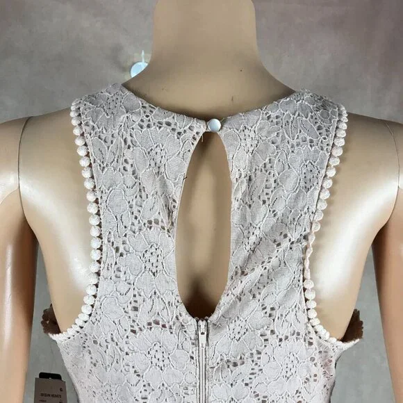 Sequin Hearts Blush Pink Lace Fit and Flare Dress NWT Size 7 - Picture 4 of 6